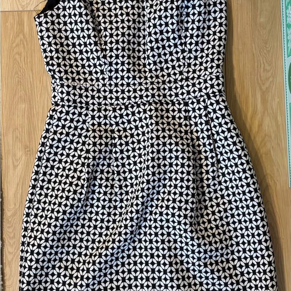 White House Black Market Strapless Black and White Dress